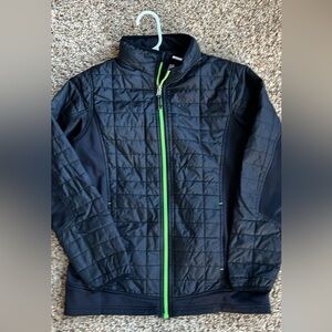 Lands' End Black Jacket with Green Accents